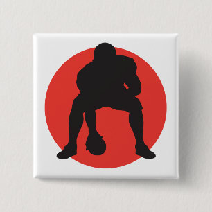 Bóton Quadrado 5.08cm quarterback da cabana de cabana de futebol design
