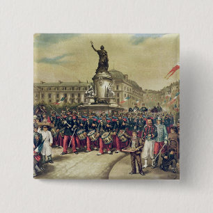 Bóton Quadrado 5.08cm Quatorze Juillet, 1881