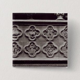 Bóton Quadrado 5.08cm Quatrefoils com os sinais do zodíaco