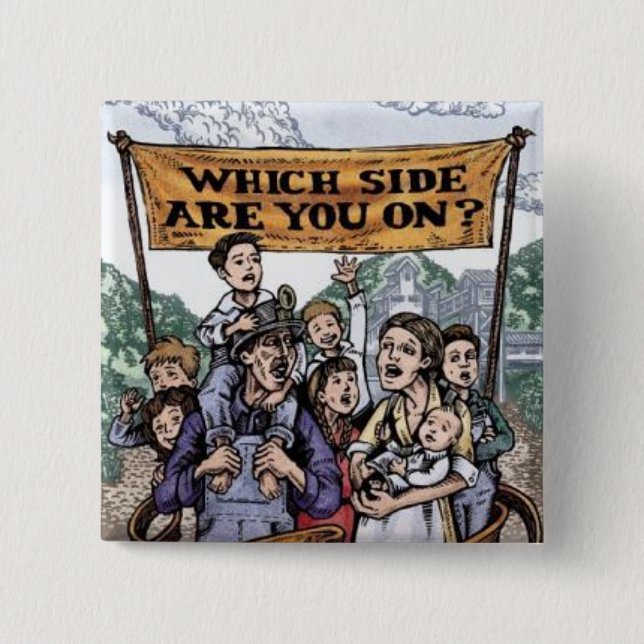 Bóton Quadrado 5.08cm Que lado é você sobre? botão (Frente)