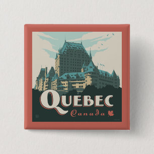 Bóton Quadrado 5.08cm Quebec Canada   Château Frontenac