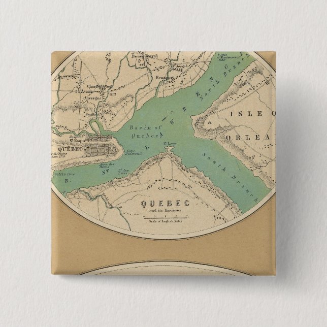 Bóton Quadrado 5.08cm Quebec e seus Ambientes (Frente)