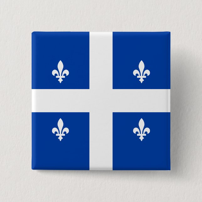 Bóton Quadrado 5.08cm Quebec Flag (Frente)