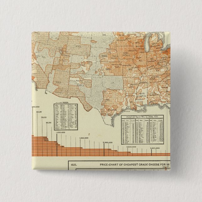 Bóton Quadrado 5.08cm Queijo (Frente)