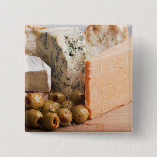 Bóton Quadrado 5.08cm queijo e azeitonas