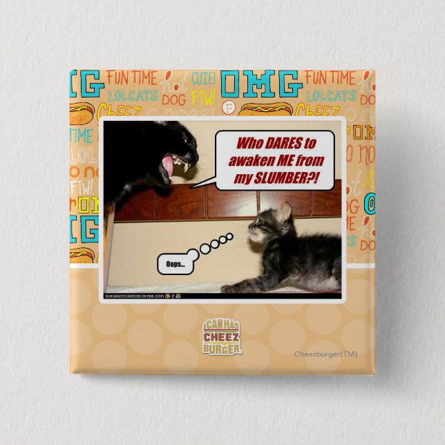 Bóton Quadrado 5.08cm Quem ousa me desperta? (Frente)