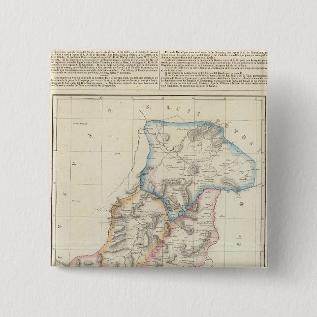 Bóton Quadrado 5.08cm Queretaro, México (Frente)