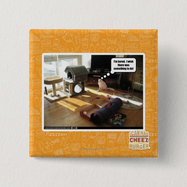 Bóton Quadrado 5.08cm Queria que houvesse algo a fazer (Frente)