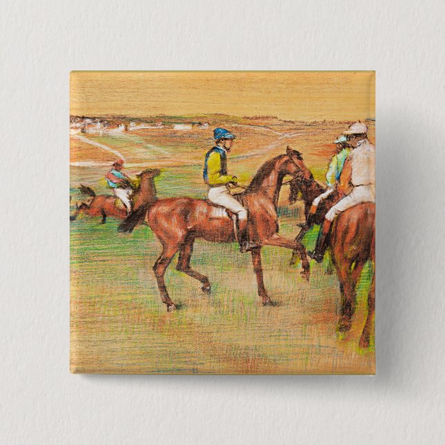 Bóton Quadrado 5.08cm Race Horses, famous painting by Edgar Degas (Frente)