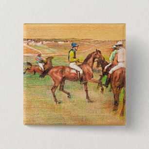 Bóton Quadrado 5.08cm Race Horses, famous painting by Edgar Degas