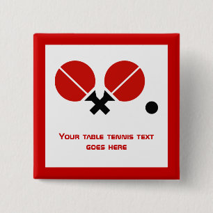 Bóton Quadrado 5.08cm Rackets de pingue-pongue de mesa e esfera a preto,