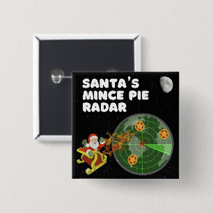 Bóton Quadrado 5.08cm Radar Mince Pie de papais noeis