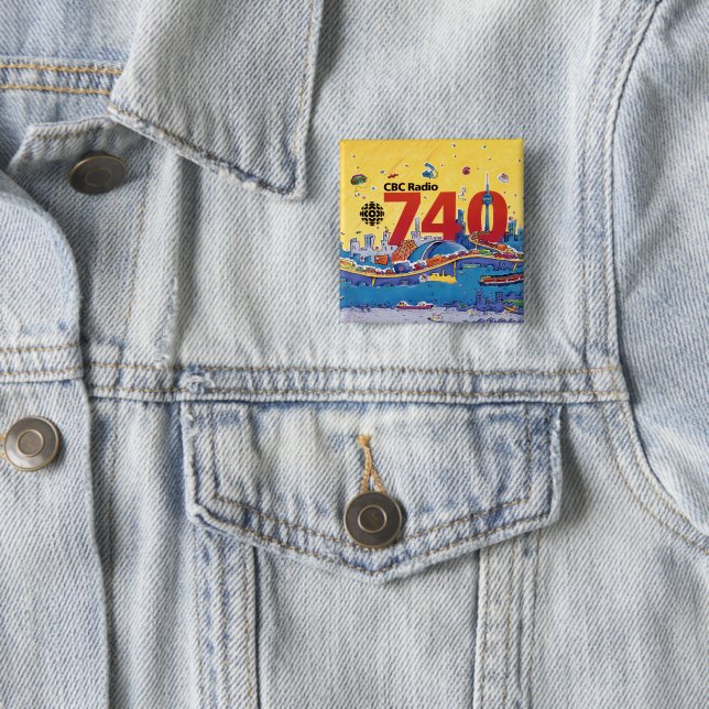 Bóton Quadrado 5.08cm Rádio CBC 740 - gráfico promocional 1980 (In Situ)