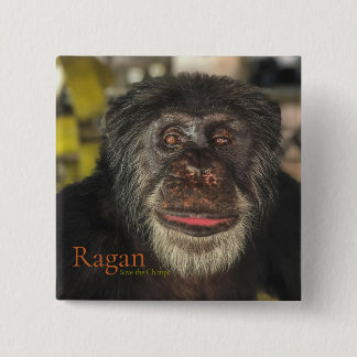 Bóton Quadrado 5.08cm Ragan, salve os chimpanzés