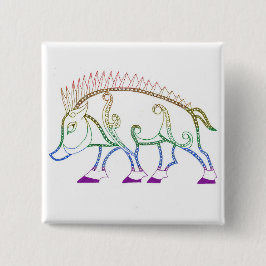 Bóton Quadrado 5.08cm Rainbow Boar