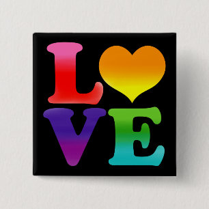 Bóton Quadrado 5.08cm Rainbow Love