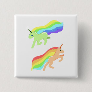 Bóton Quadrado 5.08cm Rainbow Unicorns