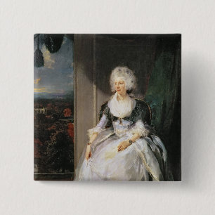 Bóton Quadrado 5.08cm Rainha Charlotte, 1789-90, esposa de George III