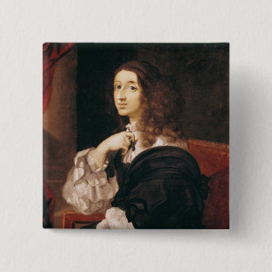 Bóton Quadrado 5.08cm Rainha Christina da suecia