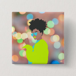 Bóton Quadrado 5.08cm Rainha Dançante.