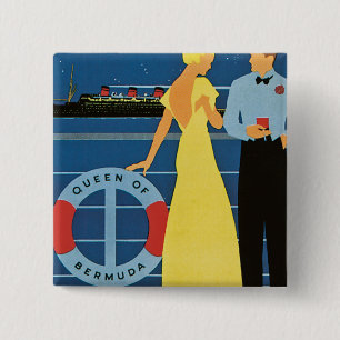 Bóton Quadrado 5.08cm Rainha do ~ de Furness de Bermuda