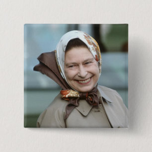 Bóton Quadrado 5.08cm Rainha Elizabeth II-Windsor 1983