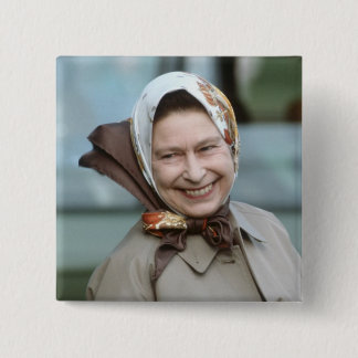 Bóton Quadrado 5.08cm Rainha Elizabeth II-Windsor 1983