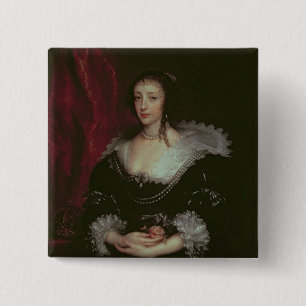 Bóton Quadrado 5.08cm Rainha Henrietta Maria