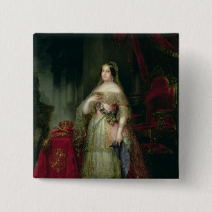 Bóton Quadrado 5.08cm Rainha Isabella II da espanha