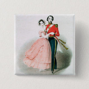 Bóton Quadrado 5.08cm Rainha Victoria