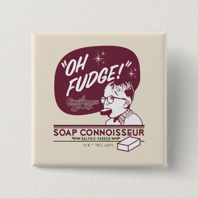 Bóton Quadrado 5.08cm Ralphie Parker - Soap Connoisseur (Frente)