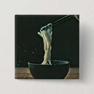 Bóton Quadrado 5.08cm Ramen lover trabalho de arte