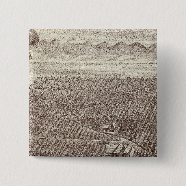 Bóton Quadrado 5.08cm Ranch de Frutas de Capin (Frente)