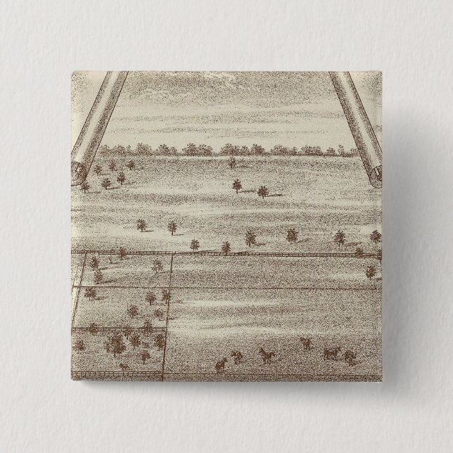 Bóton Quadrado 5.08cm Ranch Oakdale (Frente)