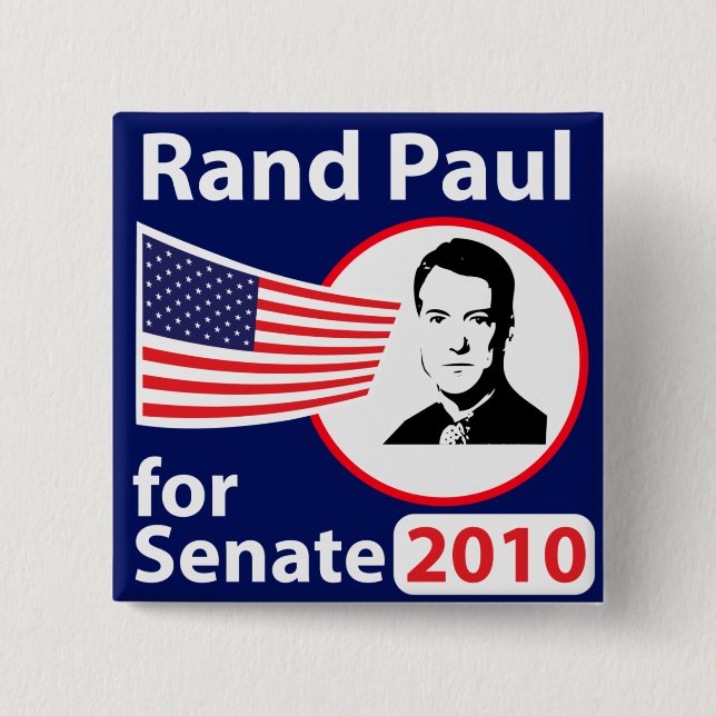 Bóton Quadrado 5.08cm Rand Paul para o botão do Senado 2010 (Frente)