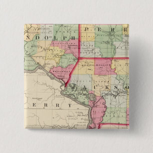 Bóton Quadrado 5.08cm Randolph, Perry, Condados Jackson