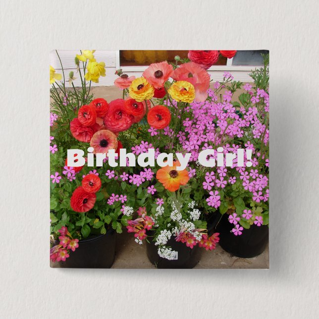 Bóton Quadrado 5.08cm Rannunculus Primavera Bulbs Flor Flor (Frente)