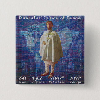 Bóton Quadrado 5.08cm Rastafari Prince of Peace