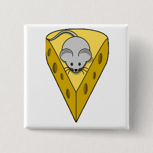 Bóton Quadrado 5.08cm Rato de queijo