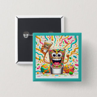 Bóton Quadrado 5.08cm Rave Party Shot Glass – vibrant Fun 