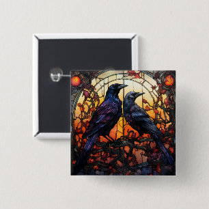 Bóton Quadrado 5.08cm Ravens de Vidro Estreito