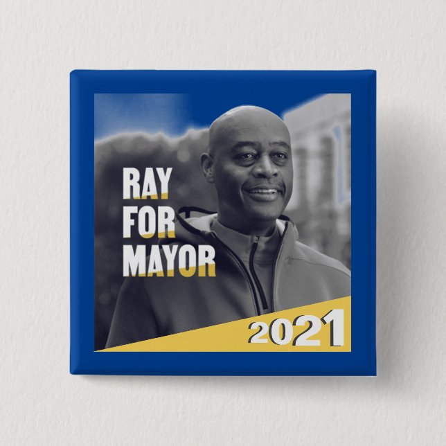 Bóton Quadrado 5.08cm Ray McGuire NYC Mayor 2021 (Frente)