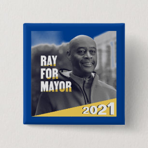 Bóton Quadrado 5.08cm Ray McGuire Prefeito 2021