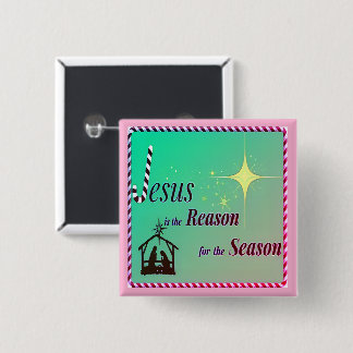 Bóton Quadrado 5.08cm Razão de Jesus Natal para o Acessório do Botão da 