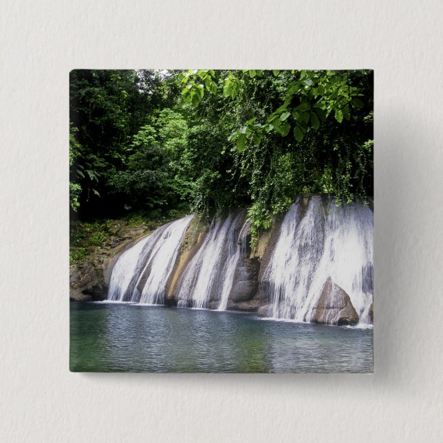 Bóton Quadrado 5.08cm Reach Falls, Port Antonio, Jamaica (Frente)