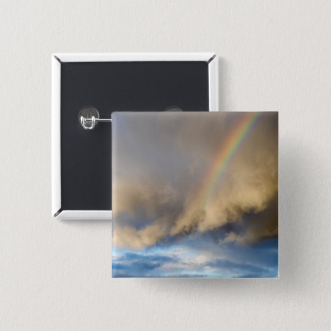 Bóton Quadrado 5.08cm rebelião arco-íris (Frente & Verso)