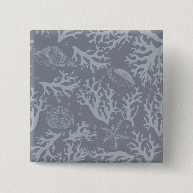 Bóton Quadrado 5.08cm Recife de Coral do Estilo do Hipster (Frente)