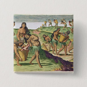 Bóton Quadrado 5.08cm Recolhendo a comida para o Storehouse comunal