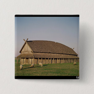 Bóton Quadrado 5.08cm Reconstrução de uma casa do século XI de Viking