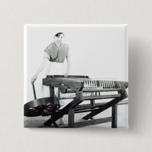 Bóton Quadrado 5.08cm Reconstrução do Jenny de giro de Hargreaves '